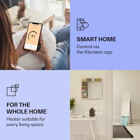 Klarstein La Palma 900 smart, infravörös hősugárzó, 40 x 160 cm, 900 W, tükörállvány