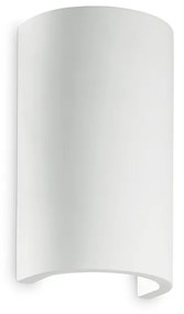 IDEAL LUX FLASH GESSO fali lámpa, gipszből készült, színre festhető, max. 1x40W, G9 foglalattal, fehér, 214696