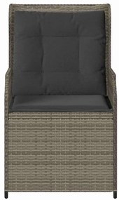 Kerti pad párnával 2 pcs Szürke Poli rattan