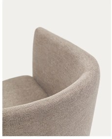 Bézs kárpitozott karfás étkezőfotel Harlan – Kave Home