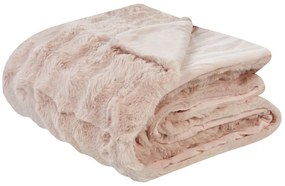 Rózsaszín műszőrme ágytakaró 150 x 200 cm SALKA Beliani