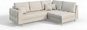 Krémszínű sarokkanapé (jobb oldali) Ariella – Ropez