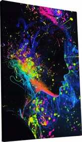 Vászonkép Női portré színes otthon nappali 40x60