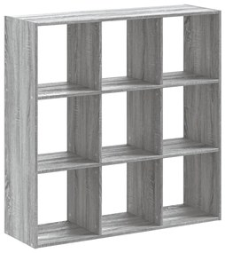 szürke sonoma színű szerelt fa könyvespolc 102 x 32 x 102 cm