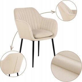 Nappali Étkezőszék Bézs kényelmes kárpitozott karfával