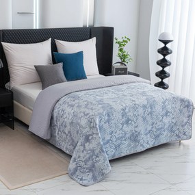 FLOWERS ágytakaró kék/szürke Méret: 200 x 220 cm
