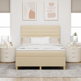 Box Spring Ágy Matraccal Krém 140x200 cm Szövet