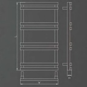Design radiátor NERO Italia FL02002 - 50 x 90 cm