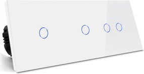 Érintőkapcsoló 1+1+2 Üveg 4 Gomb Normál Lépcső