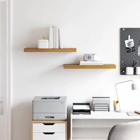 vidaXL Falpolc Falra szerelhető 2 pcs Bézs 60 x 23,5 x 4 cm Faanyag