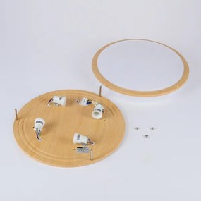 Brilagi - ELARO mennyezeti lámpatest 4xE27/40W/230V, átmérő 41 cm, fahatású dekor