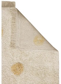 Okkersárga-krémszínű mosható kézi szövésű pamut gyerek szőnyeg 120x160 cm Hippy Dots Honey – Lorena Canals