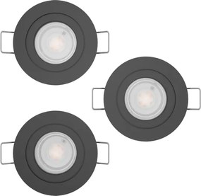 Eglo 902265 - SZETT 3x LED beépíthető mennyezeti spotlámpa BARRANCO LED/4,8W/230V fekete
