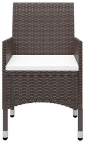 3 részes barna polyrattan és edzett üveg bisztrószett