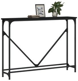 fekete szerelt fa tálalóasztal 102 x 22,5 x 75 cm