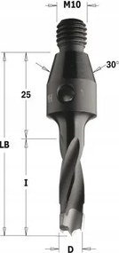 Cmt 343.080.12 Fúrószár Np gw-trzp Hw D=8 I=50 LB=75 S=M10/30o Lh