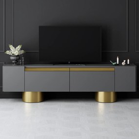 TV szekrény Bohem - Anthracite, Gold
