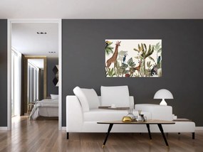 Kép - Állatokkal teli dzsungel (90x60 cm)