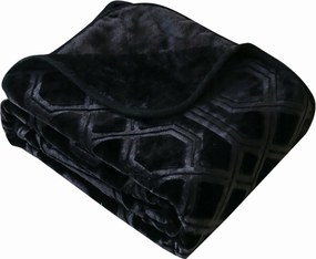 Akril takaró dombornyomott fotelhez Vito 80x160 geometrikus mintás fekete