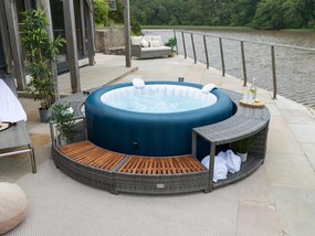 Lay-Z-Spa kör alakú rattan jakuzzi bútor, 200 cm, szürke