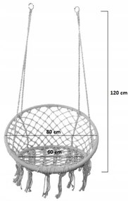 Felfüggeszthető hintaszék CREAM LUXURY párnával