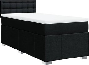 vidaXL fekete szövet rugós ágy matraccal 80 x 200 cm