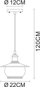 Globo 69030 Függeszték, bronz , üveg, ø: 220, H:1200, exkl. 1xE27 60W 230V