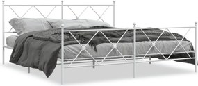 vidaXL fehér fém ágykeret fej- és lábtámlával 183 x 213 cm