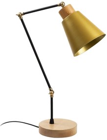 Sárga-fekete asztali lámpa fém búrával (magasság 52 cm) Manavgat – Opviq lights