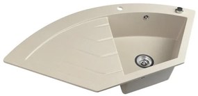 Sapho - Sarok konyhai mosogató 114x57,5 cm gránit/bézs