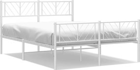 vidaXL fehér fém ágykeret fej- és lábtámlával 120x200 cm
