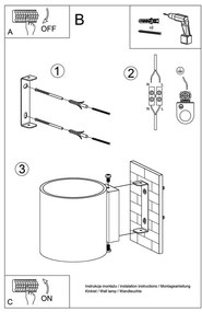 Roda fekete falilámpa - Sollux