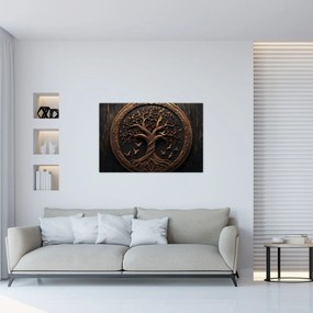 Kép – Fából készült életfa (90x60 cm)