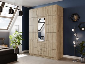 Ruhásszekrény Lenona D3 (szonoma tölgy) (tükörrel). 1105774