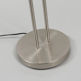 Acél és fehér állólámpa állítható olvasókarral - Luxor