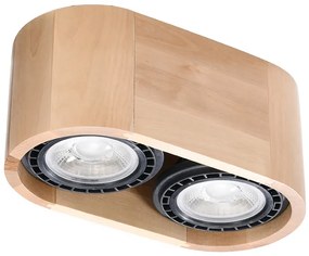SOLLUX SL-0914 BASIC Hengeres Mennyezeti Lámpa Természetes Fa GU10 IP20