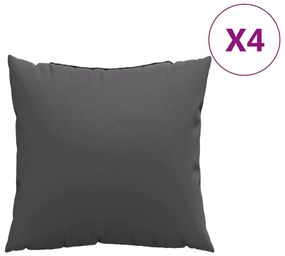 4 db antracitszürke szövet kanapépárna 40 x 40 cm