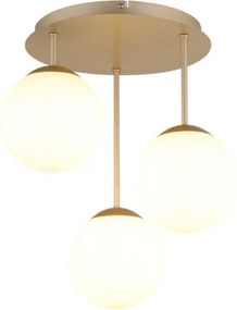 Globo 47441-3CH Mennyezeti lámpa, matt pezsgő színű fém, fehér üveggolyók, ø: 340mm, M: 400mm, 3x E14 LED 25W 230V izzók nélkül