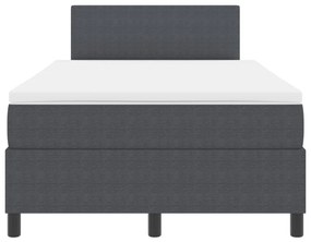 Box Spring Ágy matraccal &amp; LED Sötétszürke 120x200 cm Bordázott Anyag