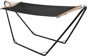 Függőágy vázzal fekete 280x70x80cm