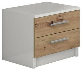 TOD éjjeliszekrény fehér/artisan tölgy