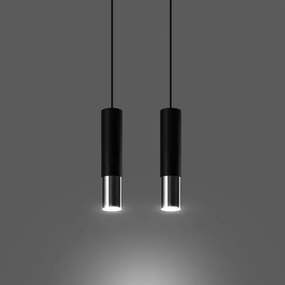 Sollux SL.0941 - Csillár zsinóron LOOPEZ 2xGU10/10W/230V fekete/króm