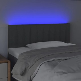 sötétszürke szövet LED-es fejtámla 80 x 5 x 78/88 cm