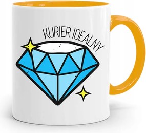 Sárga Bögre Futárnak Futár Tökéletes Ajándék fényképes nyomtatással