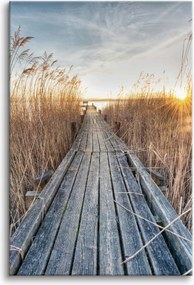 Vászonkép falikép hálószoba fű móló deszka 80x120cm