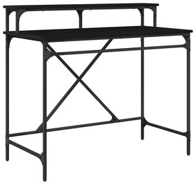 vidaXL Asztal Fekete tölgy 100 x 50 x 90 cm Faanyag