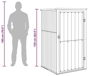 barna horganyzott acél kerti szerszámtároló 88 x 89 x 161 cm