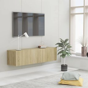 sonoma tölgy szerelt fa TV-szekrény 120 x 30 x 30 cm