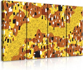 Vászonkép 120x80 moduláris absztrakt modern Klimt csók szerelem pár arany