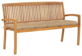 vidaXL tömör tíkfa rakásolható kerti pad párnával 159 cm